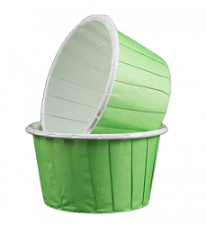 Капсулы для капкейков жесткий борт "Зеленый" 100 шт