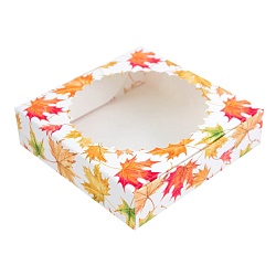 Коробка для пряников 12 см*12 см*3 см "Кленовый лист"