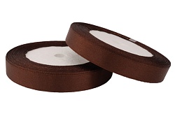 Лента атласная 1,2 см Коричневый 23 м