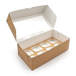 Коробка на 8 капкейков крафт