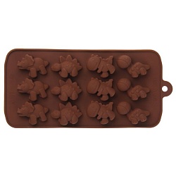 Форма для шоколада, 12 ячеек, 21х11х2 см "Дино"