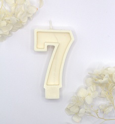 Свеча цифра "7" белая